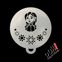 Ooh Body Art Stencil  Flip Snowflake Princess (C21 Snowflake Princess Flip)